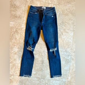 Paige Cropped High-Rise Jeans - Size 27 - Medium Wash